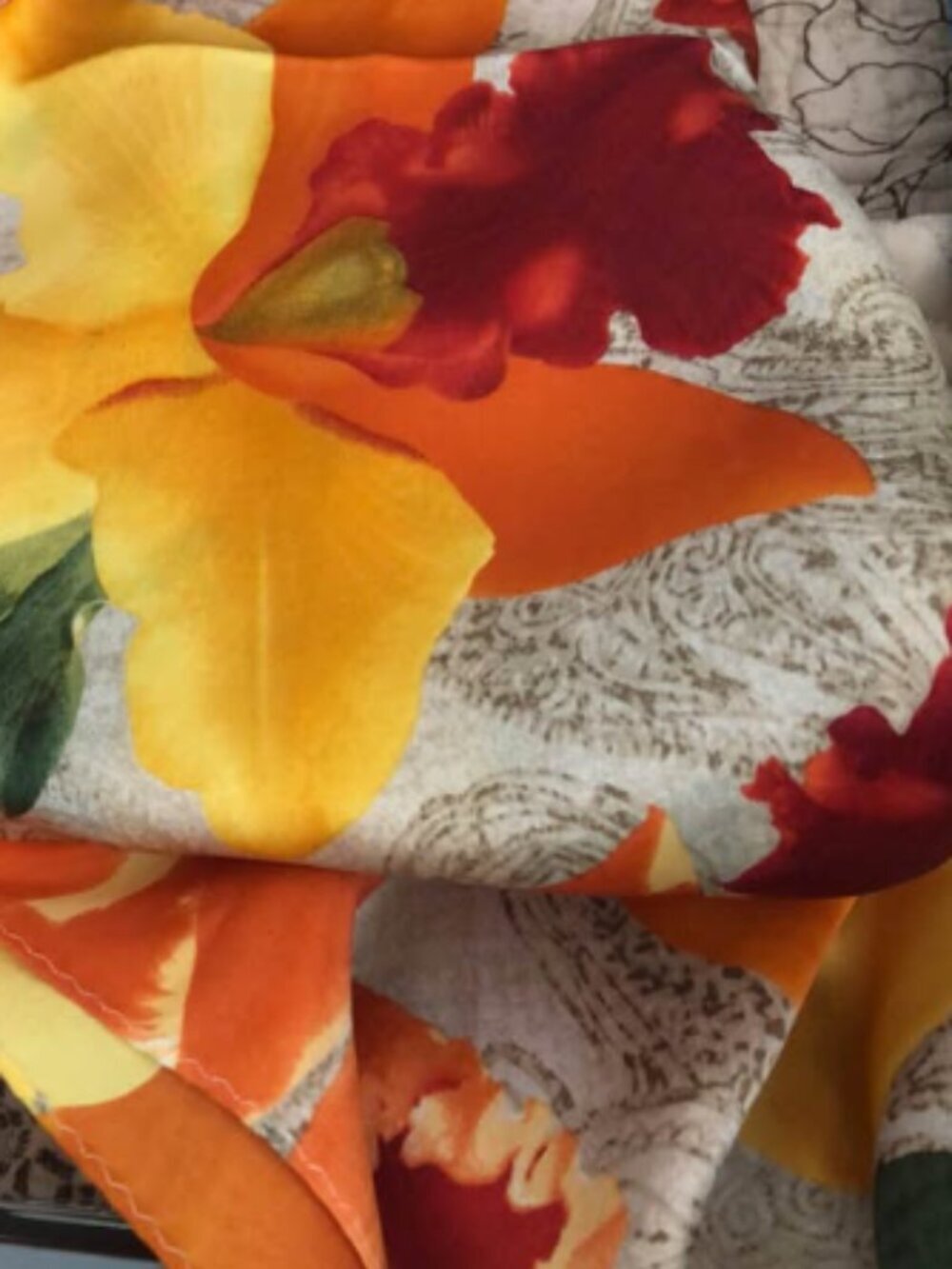 Vintage Floral Silk Scarf Pennsylvania Horticultural Society
